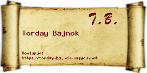 Torday Bajnok névjegykártya